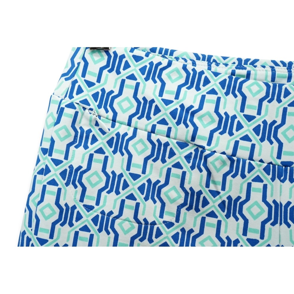 J.McLaughlin Newport Capri Leggings Blue  Geometric Pattern Size Small ~ EUC - Picture 4 of 4